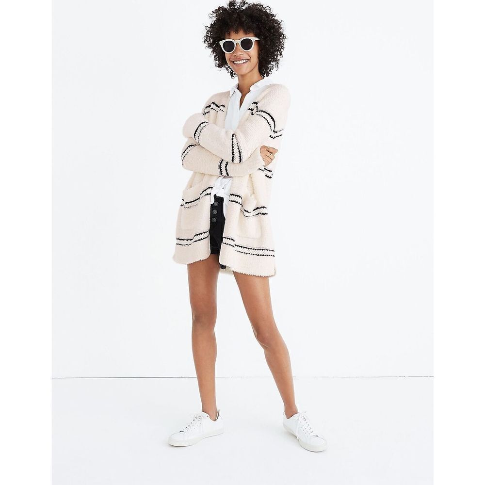 ✨Madewell Striped Bouclé Cardigan Sweater✨